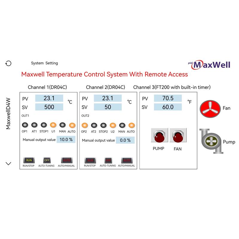 DIN rail temperature controller with HMI