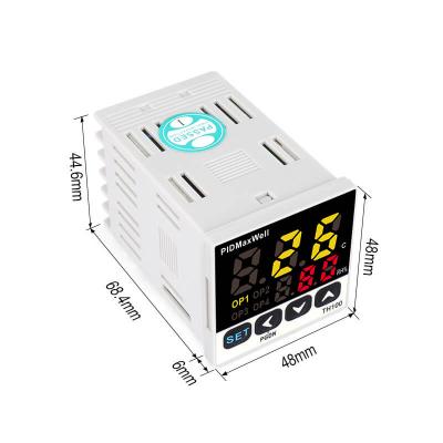 Controlador de Temperatura e Umidade de Loop Duplo PIDMaxWell TH100, 2 Saídas de Relé, RS-485 Modbus, CE